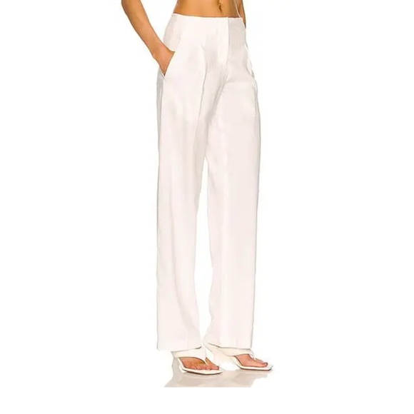 464. CHRISTOPHER ESBER Low Rise Pant Cream Straight leg Pleat $760 EUC AU6  US2 - Picture 1 of 4